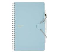 KOKUYO Grid Spiral Journal Notebook, Penott A5 Soft Ring Graph Paper Notebook with 70 Smooth Sheets, 5.7'' x 8.3'' Small Journaling Notebook with Plastic Hardcover, Blue, Japan Import. (SU-SP137S5-B)