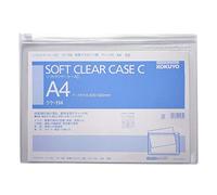 Kokuyo Kuke-114 Soft Clear Case with Zipper, Soft Type, A4 (x10)