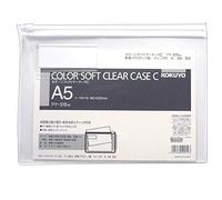 Kokuyo Kuke-315W Soft Clear Case with Zipper, Soft Type, A5, White (x10)