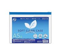 Kokuyo Kuke-6315B Soft Clear Case, Recycled Olefin Type, No Gusset, A5, Blue (x10)