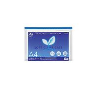 Kokuyo Kuke-6334B Soft Clear Case with Gusset, Recycled Olefin Type, A4, Blue (x5)