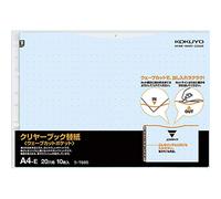 Kokuyo La-T885B Clear Book Replacement Paper for Wave Cutting, A4, Horizontal, 2/20 Holes, 10 Sheets, Blue (x5)