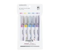 KOKUYO Mark+ Two Colors Highlighter of Similar Shades, 5-Pack of Pink, Blue, Green, Purple, and Yellow, Japan Import (PM-MT100-5S)