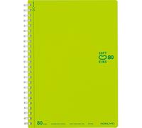 KOKUYO MARKS D Shape Soft Ring Notebook 6mm Ruled with Dot Lines, 29 Lines, 80 Sheets, A5, Light Green, Japan Import (SU-SV338BT-LG)
