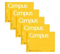 Kokuyo No-293ATX5SET Campus Notebook, Doted, A-Ruled, 0.3 inch (7 mm), Half Size, B6, 5 Pack