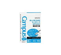 Kokuyo NO-807BT Campus Loose Leaf, Smooth Writing, A5, 20 Holes, 0.2 inch (6 mm) Ruled with Dots, 100 Sheets, x10