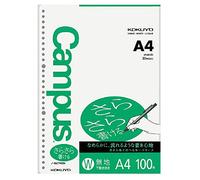 Kokuyo NO-827WEN Campus Loose Leaf (Smooth Writing), Plain, A4, 100 Sheets, Set of 2