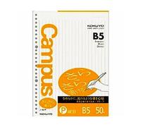 Kokuyo NO-837P Campus Loose Leaf, Smooth Writing, B5, Vertical Ruled, 50 Sheets, 2 Books