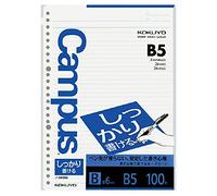 Kokuyo NO-S836B Campus Loose Leaf, Firm Writing, B-Ruled, B5, 100 Sheets, Set of 2