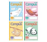 KOKUYO Note-30AS10-5X4 Campus Notebooks, for Different Uses, B5, 5mm Grid Ruler, Plain Line, Animal Pattern, Set of 4