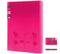 Kokuyo Novita α, Expandable File Clear Book, Display Book, Presentation Binder with Plastic Sleeves 20-Pocket Bound, Presentation Book Art Portfolio Folder, A4-S, Pink, Japan Import (RA-N20P)