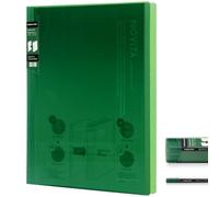 Kokuyo Novita α, Expandable File Clear Book, Display Book, Presentation Binder with Plastic Sleeves 20-Pocket Bound, Presentation Book Art Portfolio Folder, A4-S, Green, Japan Import (RA-N20G)