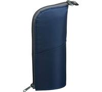 KOKUYO Pencil Case Pouch, Neo Critz Standing Pen Pouch Bag, Foldable Stand up Pencil Holder Organizer, Small Portable Pencil Box for School Office Supplies, Navy x Blue, Regular Size (F-VBF180-2)
