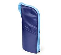 KOKUYO Pencil Case Pouch, Neo Critz Standing Pen Pouch Bag, Foldable Stand up Pencil Holder Organizer, Small Portable Pencil Box for School Office Supplies, Navy x Light Blue, Large Size (F-VBF181-2)
