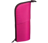 KOKUYO Pencil Case Pouch, Neo Critz Standing Pen Pouch Bag, Foldable Stand up Pencil Holder Organizer, Small Portable Pencil Box for School Office Supplies, Pink x Brown, Regular Size (F-VBF180-4)