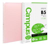 KOKUYO Smart Ring Binder Notebooks, B5 Refillable Notebook, 20 Sheets Each, Plus Extra 50 Sheets 5x5 Graph Loose Leaf Papers, 25 Sheet Capacity, Perfect for School & Work, (1, Pink)