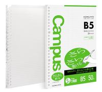 KOKUYO Smart Ring Binder Notebooks, B5 Refillable Notebook, 20 Sheets Each, Plus Extra 50 Sheets 5x5 Graph Loose Leaf Papers, 25 Sheet Capacity, Perfect for School & Work, (1, Clear)