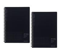 Kokuyo Soft Ring Notebook Biz - A5-50 sheets - 5 mm Grid - Black (Pack of 2)