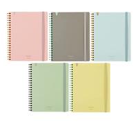 KOKUYO Sooofa Soft Ring Notebook, 0.2 inch (4 mm) Grid Ruled, 80 Sheets, A5 Deformation, Set of 5 Colors, Japan Import (SU-SV738S4)
