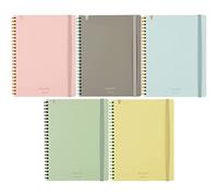 KOKUYO Sooofa Soft Ring Notebook, 0.2 inch (4 mm) Grid Ruled, 80 Sheets, B6 Deformation, Set of 5 Colors