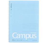 KOKUYO Spiral Lined Notebook, 10'' x 7'' Pastel Journal B5 Campus Soft Ring Notebooks with Dot 6 mm Ruled, 40 Sheets, Blue 1 Subject Notebook, Note Taking for School. Japan Import (SU-S111BT-B)