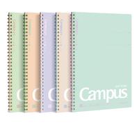 KOKUYO Spiral Lined Notebook, 5 Pack 10'' x 7'' Limited Mineral Color B5 Campus Soft Ring Notebooks with Dot 6 mm Ruled, 40 Sheets, 1 Subject Notebook, Note Taking for School, Japan Import