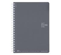 KOKUYO Spiral Lined Notebook, 7.2'' x 5'' Business Journal B6 Soft Ring Notebooks with Dot 6 mm Ruled, 80 Sheets, Dark Gray 1 Subject Notebook, Note Taking for Work. Japan Import (SU-SV348BT-DM)