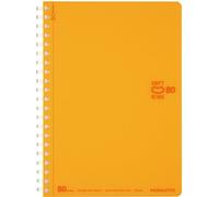 KOKUYO Spiral Lined Notebook, 7.2'' x 5'' Pastel Journal B6 Soft Ring Notebooks with Dot 6 mm Ruled, 80 Sheets, Orange 1 Subject Notebook, Note Taking for School. Japan Import (SU-SV348BT-YR)