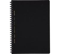 KOKUYO Spiral Lined Notebook, 8.3'' x 5.8'' Business Journal A5 Soft Ring Notebooks with A 6mm Ruled, 70 Perforated Sheets, Black 1 Subject Notebook, Note Taking for Work. Japan Import (SU-SV437B-D)