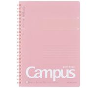 KOKUYO Spiral Lined Notebook, 8.3'' x 5.8'' Pastel Journal A5 Campus Soft Ring Notebooks with Dot 6 mm Ruled, 50 Sheets, Pink 1 Subject Notebook, Note Taking for School. Japan Import (SU-S131BT-P)