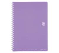 KOKUYO Spiral Lined Notebook, 8.3'' x 5.8'' Pastel Journal A5 Soft Ring Notebooks with Dot 6 mm Ruled, 50 Sheets, Purple 1 Subject Notebook, Note Taking for School. Japan Import (SU-SV331BT-V)
