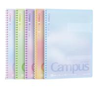 KOKUYO Spiral Notebook, 5 Pack 10" x 7" B5 Campus Soft Ring Notebooks with 6mm Dot Ruled, 40 Sheets, Limited Edition Positive & Relax, Note Taking for School, Japan Import (SU-S111BT-L5AST)