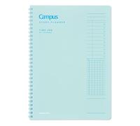 KOKUYO Study Planner Notebook, 10'' x 7'' Time Log B5 Soft Ring Notebooks, 41 To Do Plan Sheets, Green Spiral Notebook, Time Management. Japan Import (SU-SY111TL-G)