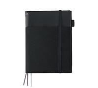 KOKUYO Systemic NO-V685B-D Notebook A5 6 mm 28 Lines PU Leather with Double Ring Border Black