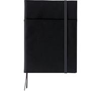 Kokuyo Systemic Refillable Notebook Cover - Twin Ring Notebook with Edge Title - Semi B5 (7" X 9.8") - Normal Rule - 35 Lines X 40 Sheets - Black Cover