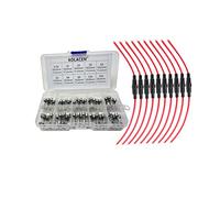 KOLACEN Automotive Car Inline Screw Type 5x20mm AGC Fuse Holder 16 Awg Wire 10 Pieces + Quick Fast-blow Glass Tube Fuse 5 x 20 mm Assorted Kit (Pack of 100)