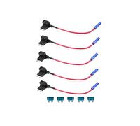 KOLACEN Automotive Car Truck 5 Pieces 16 Gauge Add-a-circuit Fuse TAP Adapter for Regular Standard Blade Type + 5 Pieces 15Apm Standard Fuse