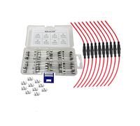 KOLACEN Car Inline Fuse Holder Kit, 16 AWG Wire, 80 Pcs Fast-Blow Glass Fuse 0.5-15A, 10 Pcs Fuse Clips, Environmental Material, ROHS Compliant