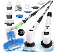 Kolagan Electric Spin Cordless Tub and Tile Scrubber, 3 Speed 7 Replaceable Nylon Brush Heads, Power Spin Scrubber for Bathroom, Floor, Car, Kitchen, Wall, Glass