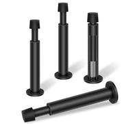 KOLAKO Black Door Stops, 4 Pack Door Stoppers for Wall, 4.4 Inch Doorstop Wall Protector with Rubber Bumper Tip, Door Stoppers for Bottom of Door, Matte Black