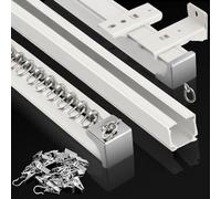 KOLAKO Ceiling Curtain Track, (3Ft-9Ft) Aluminum Curtain Track Wall Mounted Heavy Duty Ceiling Track for Curtains, Room Divider, Sliding Drop Curtain Rail System for Rv, Hospital