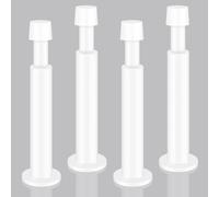 KOLAKO Door Stop Stainless Steel Door Stopper Anti-Collision Doorstops for Skirtings White Door Holder with Rubber Bumper Tip Wall Protector Spring Cushion Door Stopper Metal Door Catch 4 Pack