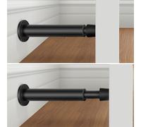 KOLAKO Door Stoppers for Wall, 4.4 Inch Black Door Stops, Spring Loaded, Door Stopper Wall Protector with Rubber Bumper Tip, Flexible Doorstop for Bottom of Door