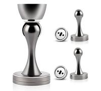 KOLAKO Door Stoppers, Magnetic Door Stops, Wall Floor Mount Heavy Duty Magnet Brushed Modern Door Holder Soft Catch, Magnetic Doorstop for Bottom of Door, Gray, Pack Of 3