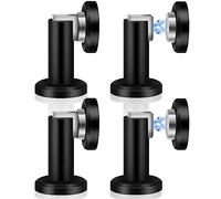 KOLAKO Magnetic Door Stops, Floor Wall Mounted Black Door Stoppers for Skirtings Heavy Duty Stainless Steel Magnet Door Holder Catch, Magnetic Door Stoppers 4 Pack