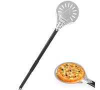 KOLAKO Pizza Peel, 6 Inch Pizza Turning Peel, Long Handle Perforated Aluminum Pizza Paddle with Detachable Metal Handle, Pizza Shovel Oven Accessories for Homemade Pizza