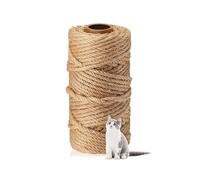 Kolamom 50 m Sisal Rope for Scratching Post 6 mm, Natural Sisal Rope for Cats, Scratching Post Replacement Parts, Scratching Rope, Cat Accessories, Household, Garden, DIY, Decoration