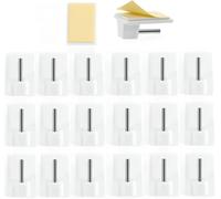 Kolamom Pack of 20 Curtain Hooks, Adhesive Hooks, Extra Strong, Self-Adhesive Curtain Rod Hooks, White