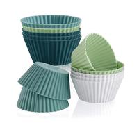 Kolamom Silicone Muffin Cases Pack of 24 Cupcake Cases Reusable Muffin Mould Round Silicone Mould for Cakes, Cream, Pudding