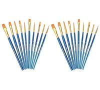 KOLAMOON 2 packs-10pcs Artist Nylon Paint Brushes Set for Body Art Paint, Face Painting, Watercolor, Acrylic and Oil Painting-Total 20 Pieces